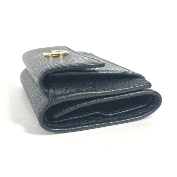 GUCCI 523277 GG Marmont Compact Wallet Mini Trifold wallet Leather Black/Gold - Picture 2 of 9